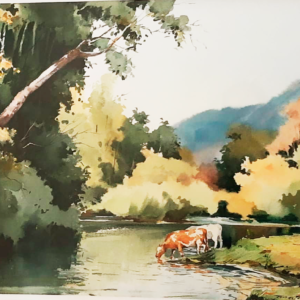 Vacuno en un Remanso del Rio Trancura